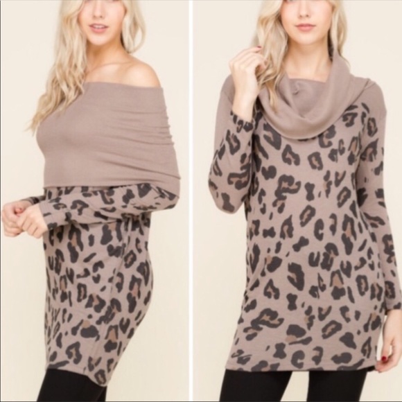 🆕Gorgeous on/off Shoulder Animal print sweater - Picture 1 of 2